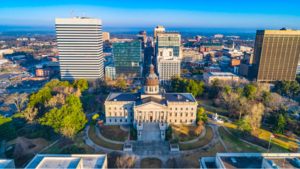 Columbia, SC skyline and Capitol building